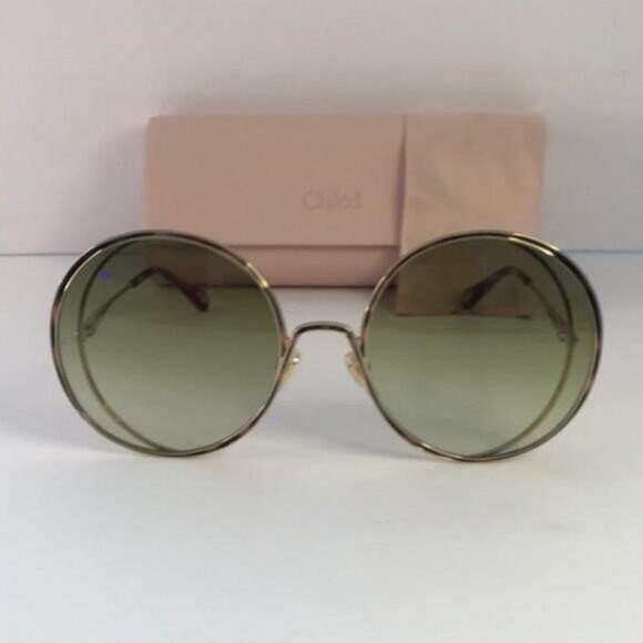New Original Chloe Gold & Green Round Sunglasses HANAH COLLECTION main image 5